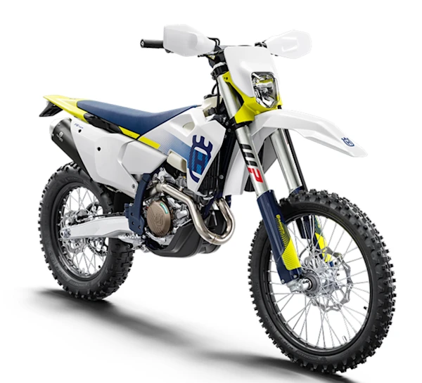 Motocicleta Husqvarna FE 501 en primer plano galgo México