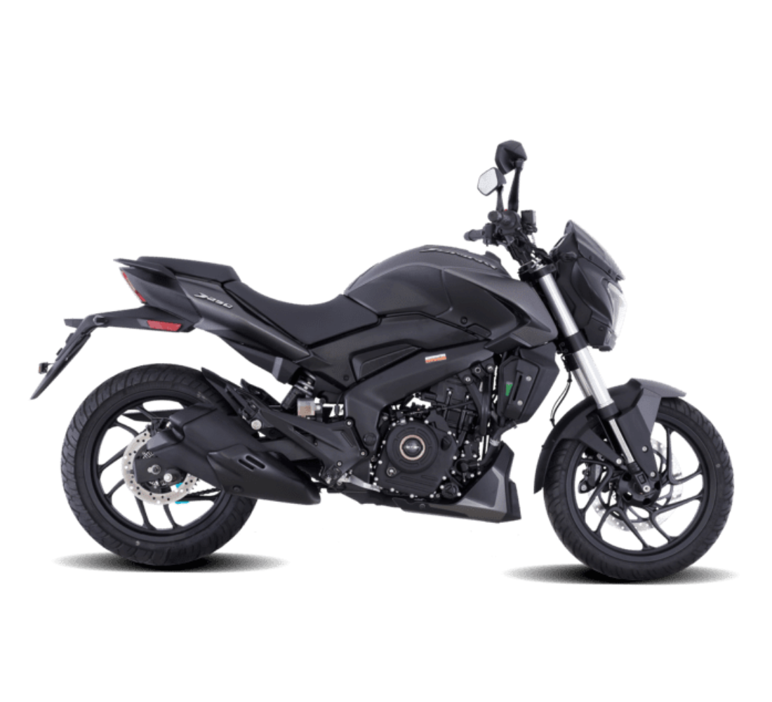 Motocicleta Bajaj Dominar 250 en plano lateral galgo Colombia
