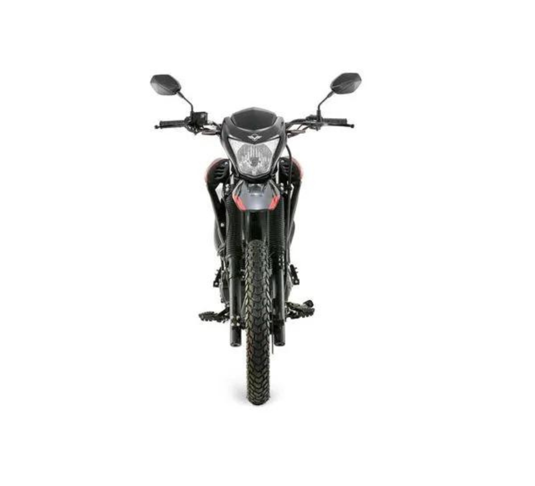 Motocicleta Victory MRX 150 TK en plano frontal galgo Colombia