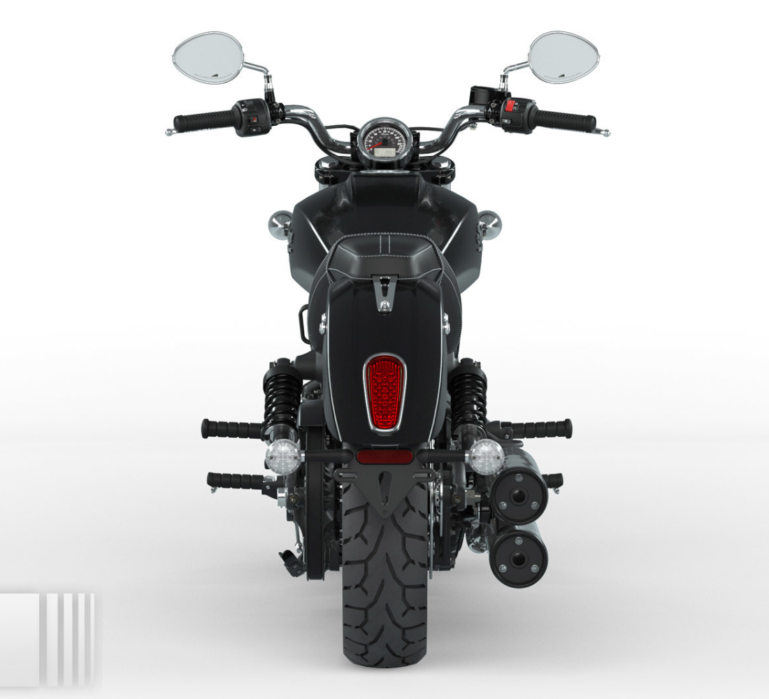 Motocicleta Indian Scout en plano trasero galgo México