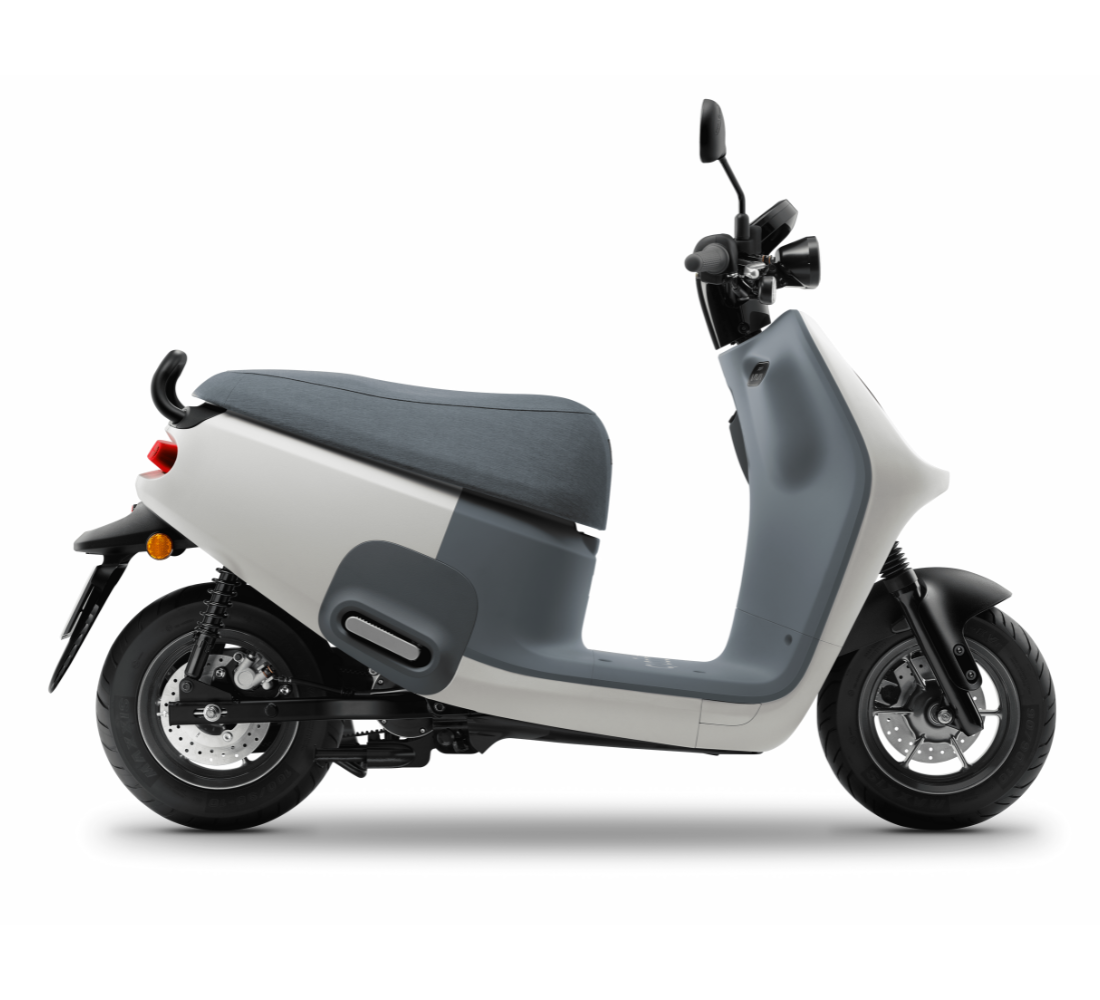Motocicleta Gogoro Viva Mix en plano lateral galgo Colombia