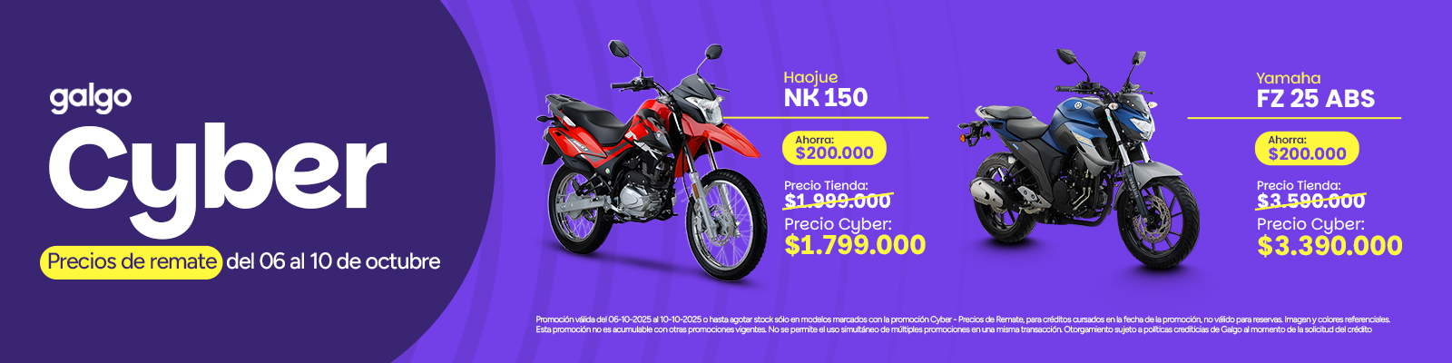 El cyber de motos que estabas esperando tiene los precios más baratos en chile. Descuentos en cyber day de galgo
