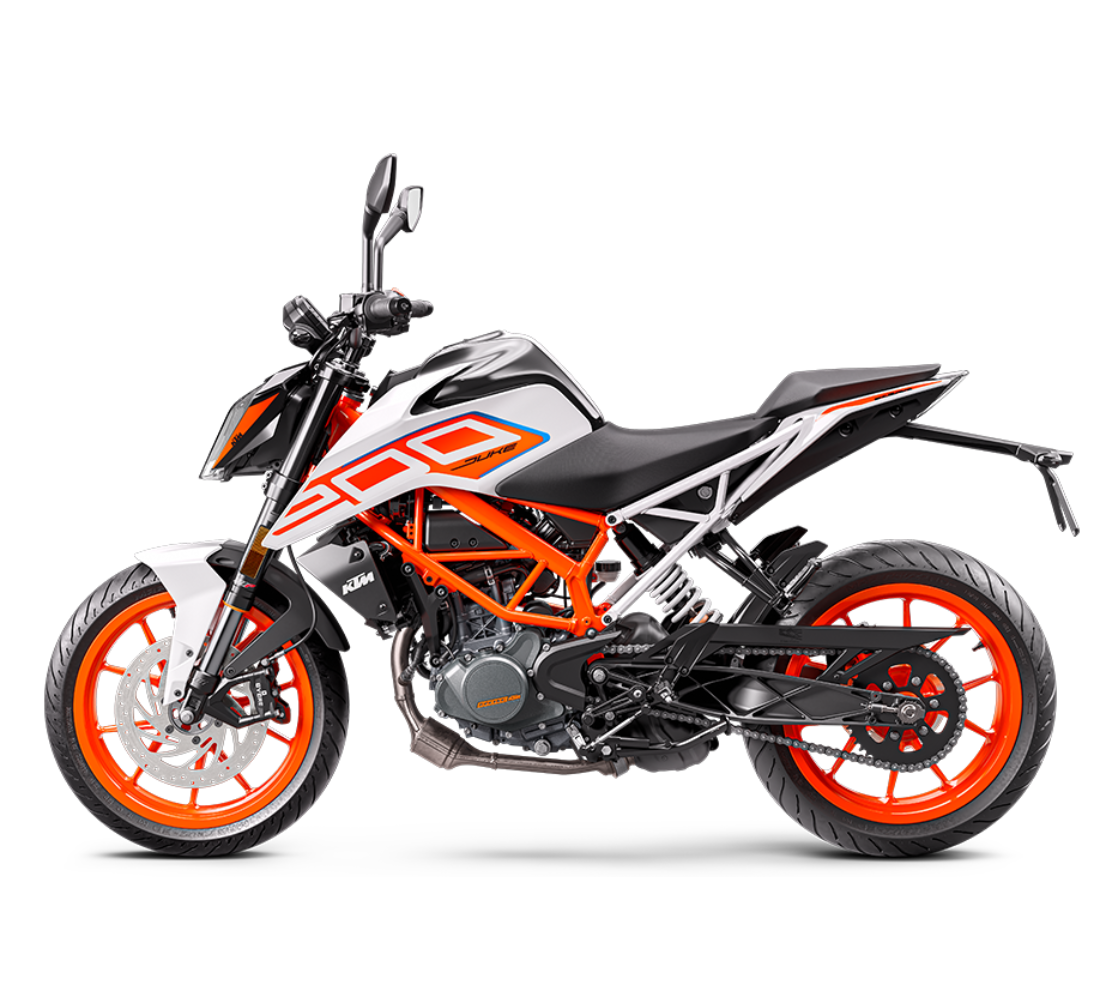 Motocicleta KTM 200 Duke Gen2 en plano lateral galgo Colombia