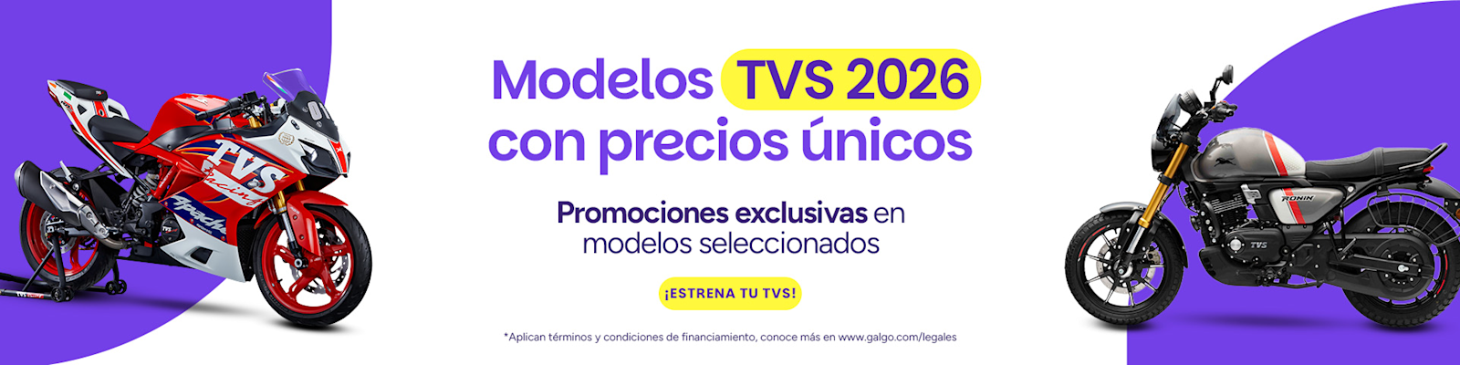 TVS modelos 2026 disponibles
