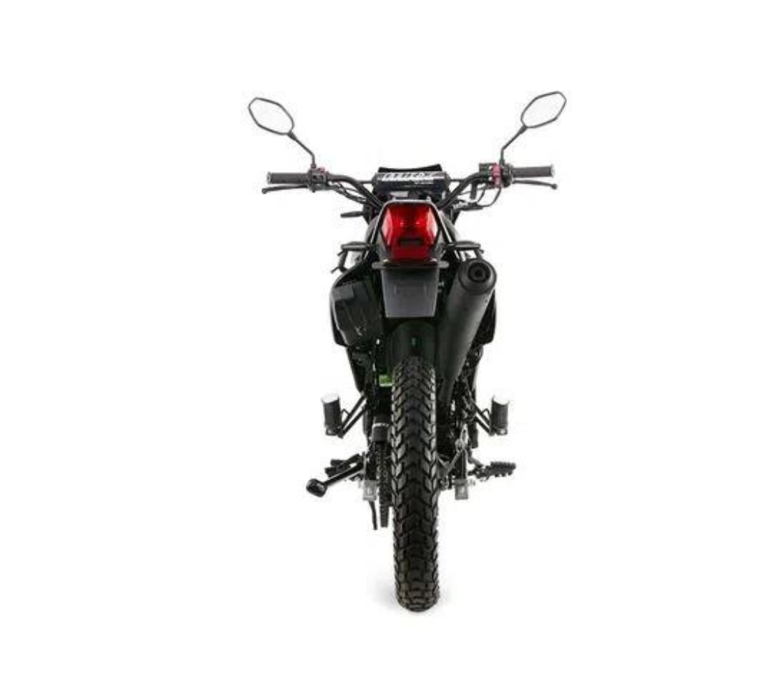 Motocicleta Victory MRX 125 TK en plano trasero galgo Colombia