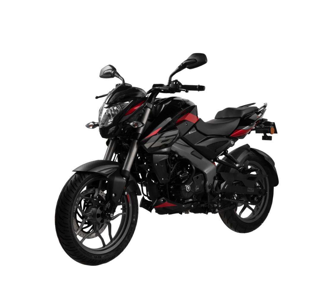 Motocicleta Bajaj Pulsar 160 NS FI UG en plano diagonal galgo Colombia