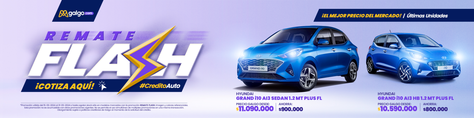 Remate en Hyundai, con los mejores precios del mercado, solo en Galgo