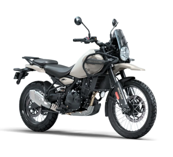 Motocicleta Royal Enfield Himalayan 450 en primer plano galgo Colombia