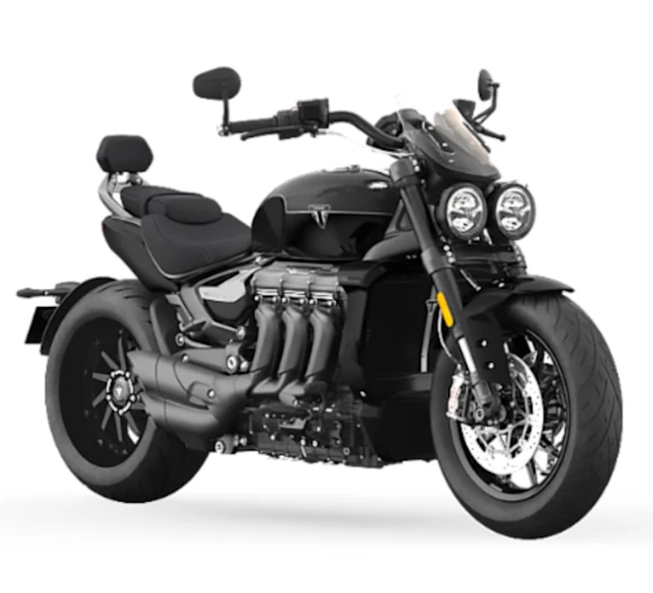 Motocicleta Triumph Rocket 3 Storm GT en primer plano galgo México