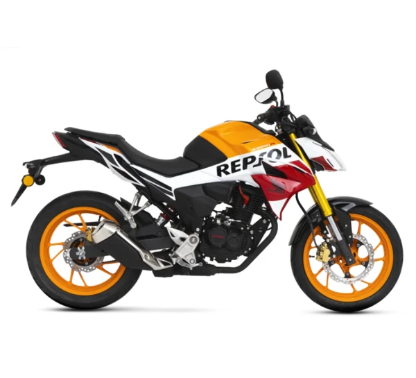 Motocicleta Honda CB 190R REPSOL en plano lateral galgo Colombia