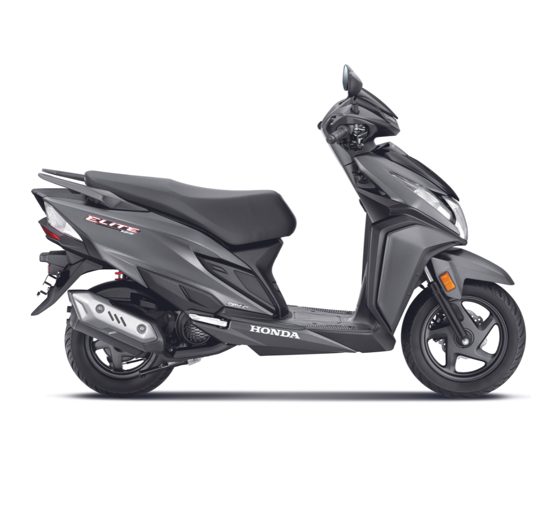 Motocicleta Honda Elite 125 en plano lateral galgo Chile