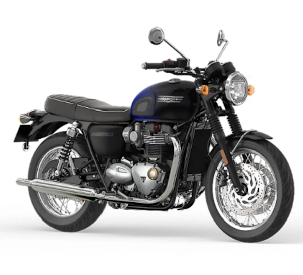 Motocicleta Triumph Bonneville T120 en primer plano galgo México