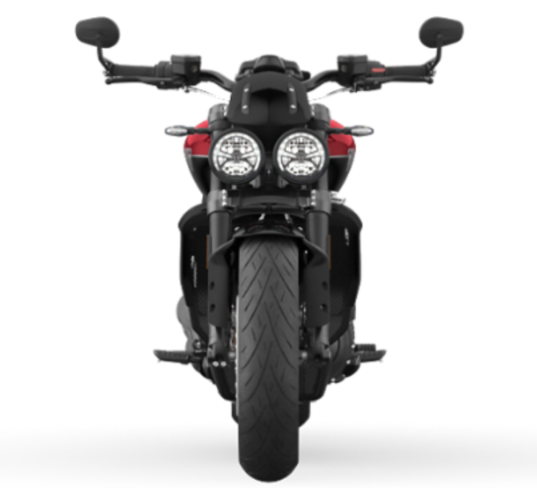 Motocicleta Triumph Rocket 3 Storm R en plano frontal galgo México