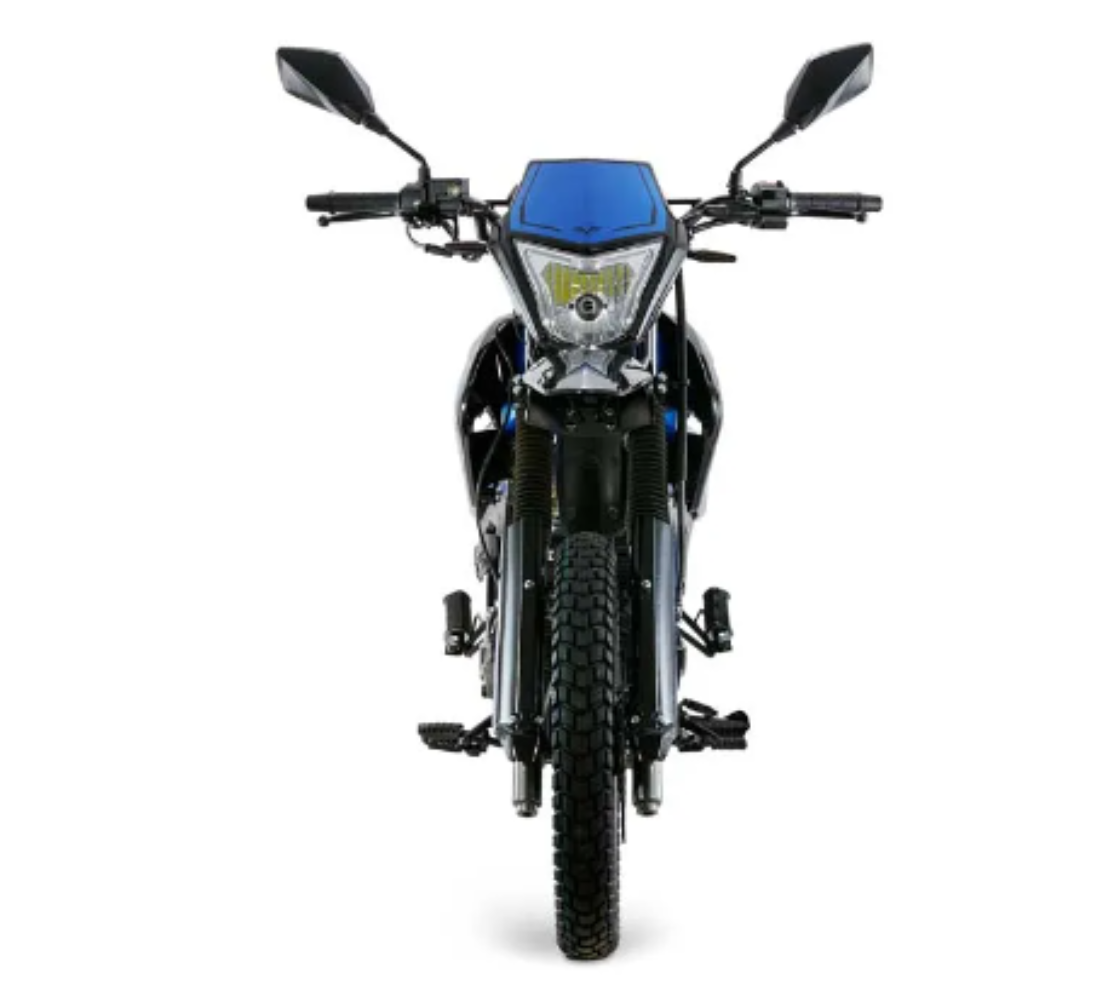 Motocicleta Victory MRX 125 S en plano frontal galgo Colombia