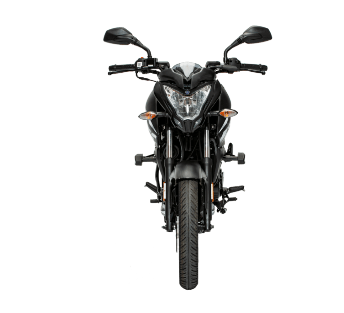 Motocicleta Bajaj Pulsar NS 160 FI  en plano frontal galgo Colombia