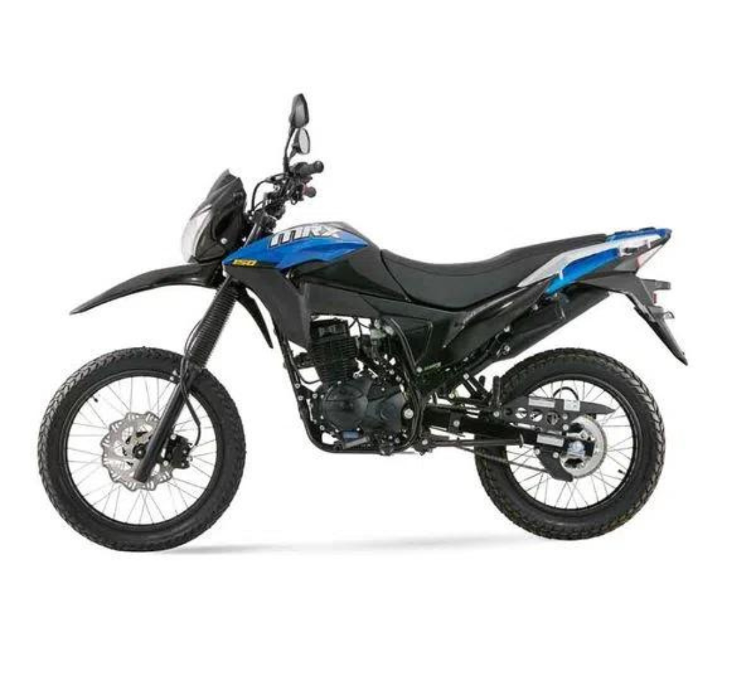 Motocicleta Victory MRX 150 en plano lateral galgo Colombia