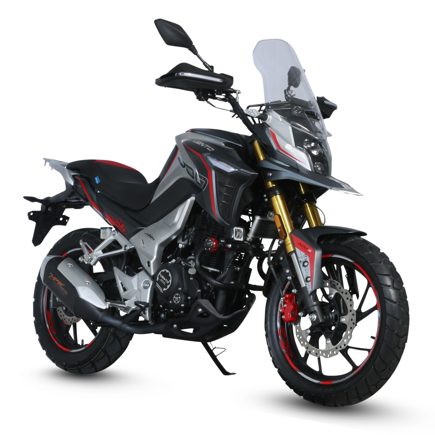 Motocicleta Vento Alpina 300 en primer plano galgo Colombia