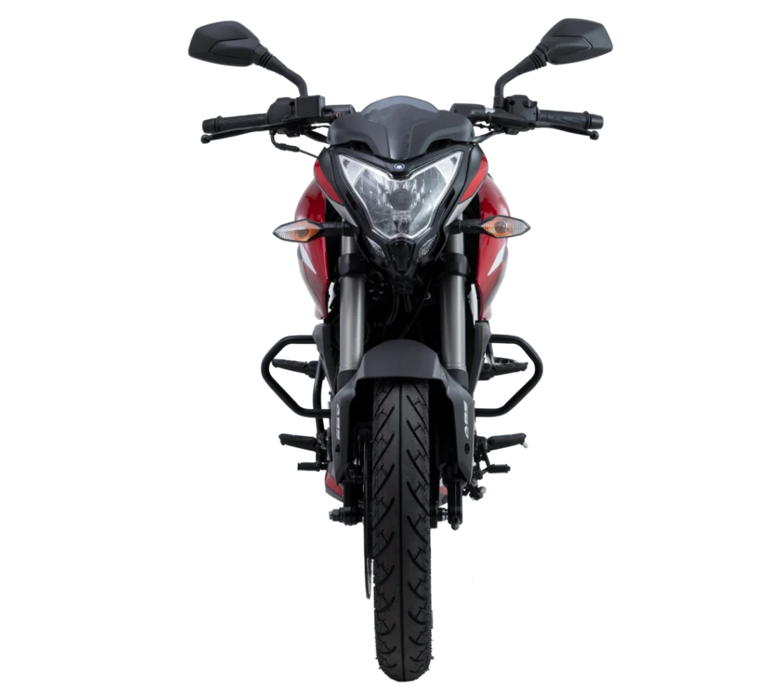 Motocicleta Bajaj Pulsar NS 160 FI ABS UG en plano frontal galgo Colombia