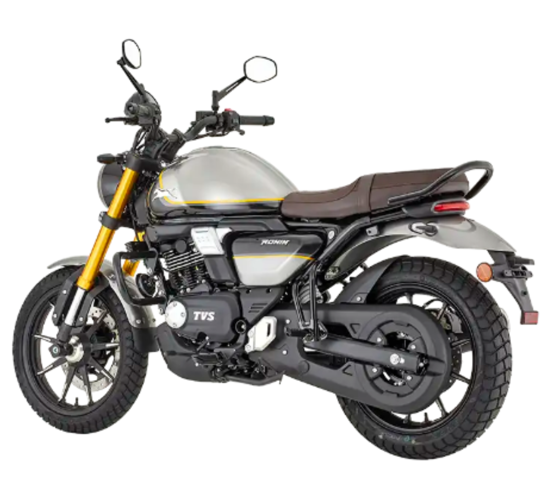 Motocicleta TVS RONIN en plano diagonal galgo Colombia