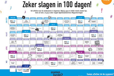 Poster van zeker slagen in 100 dagen kalender 2026