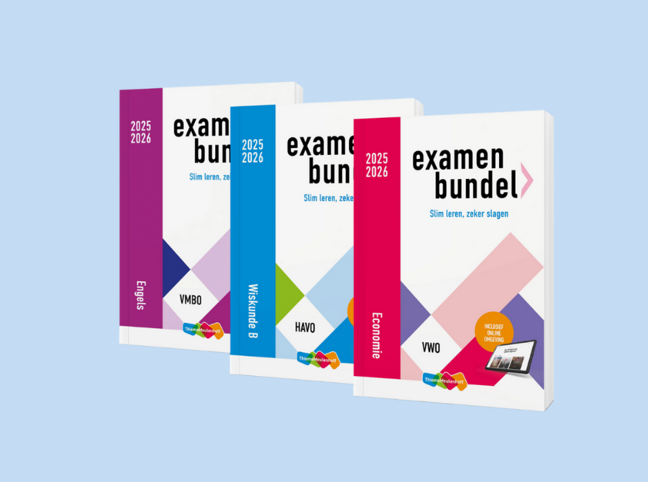 drie nieuwe Examenbundels naast elkaar