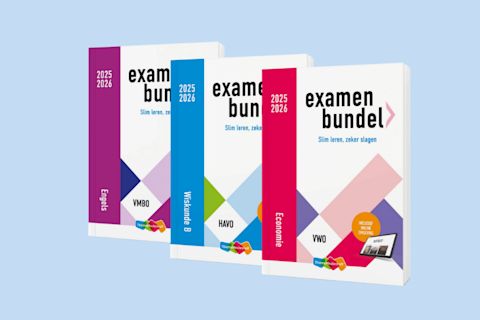 drie nieuwe Examenbundels naast elkaar