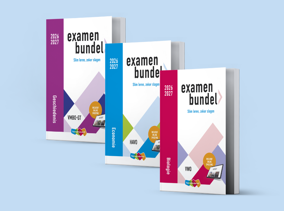 drie nieuwe Examenbundels naast elkaar