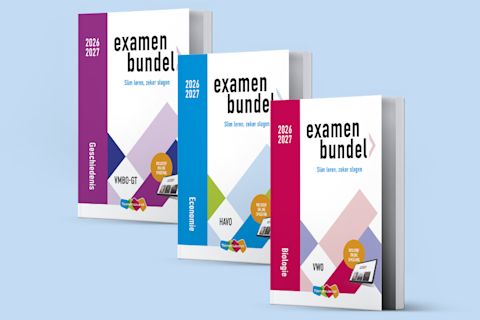 drie nieuwe Examenbundels naast elkaar