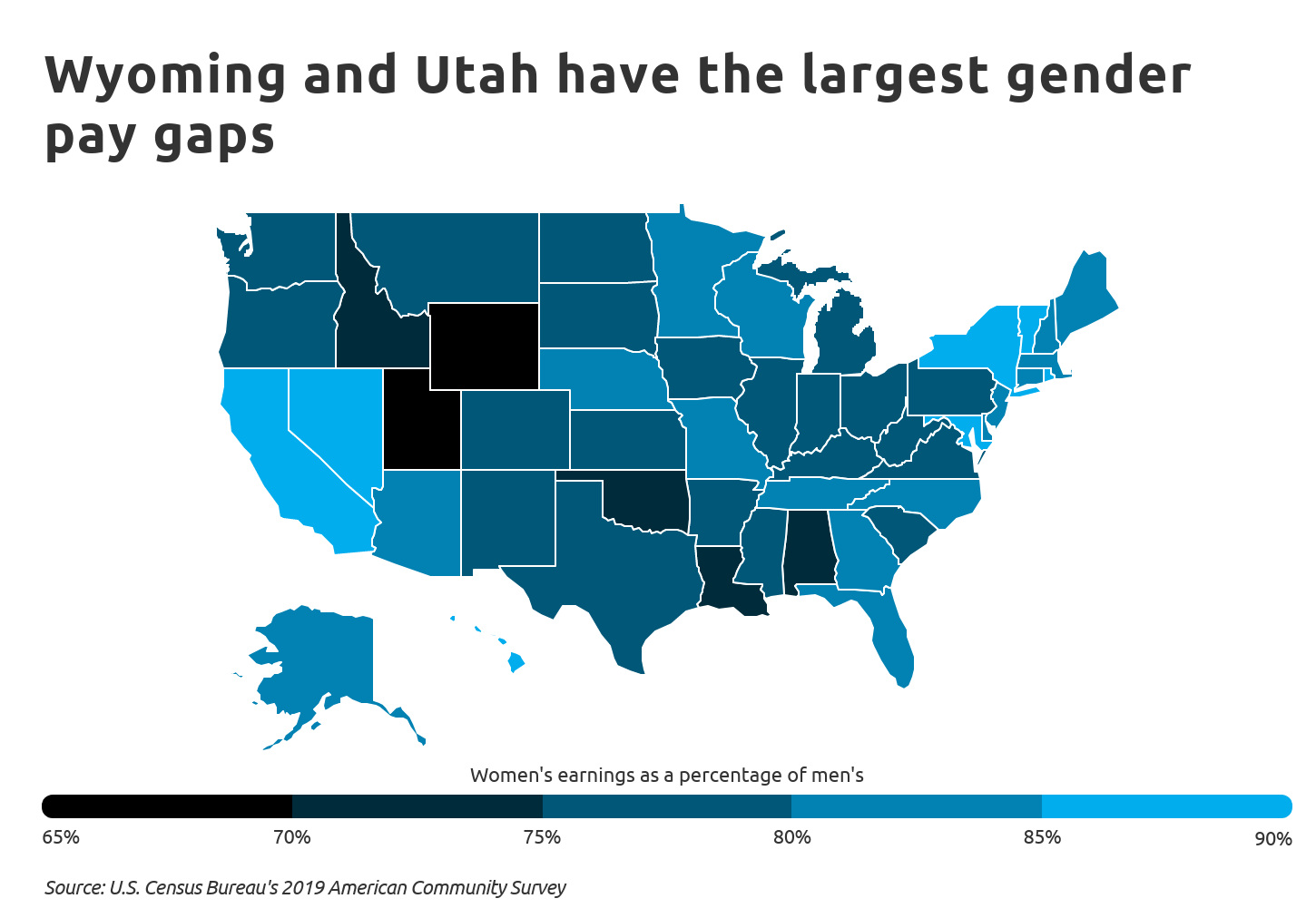 Chart3 Wyoming and Utah have the largest gender pay gaps