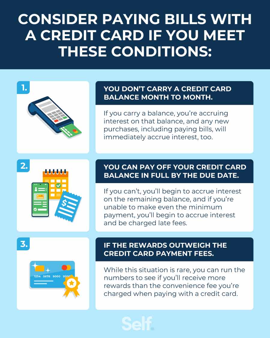 when to consider paying bills with a credit card