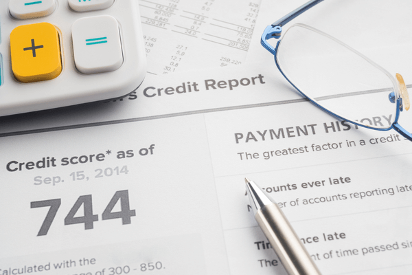 Close up of a credit report