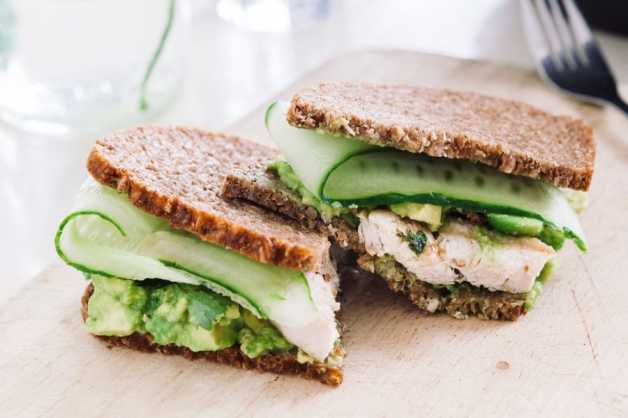 protein importance source avocado cucumber chicken sandwich
