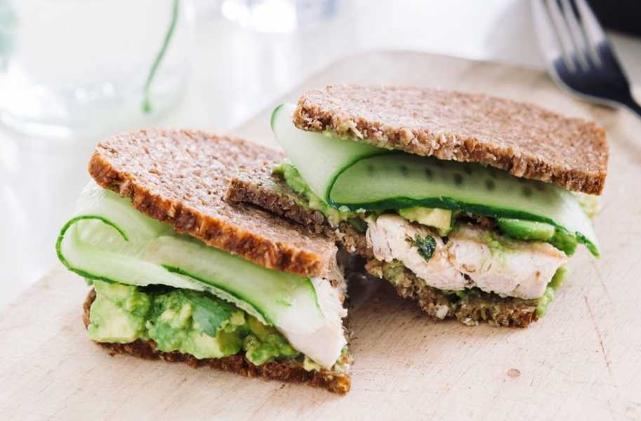 protein importance source avocado cucumber chicken sandwich