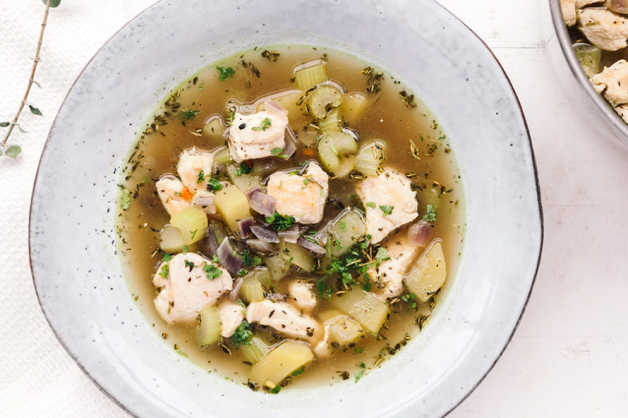 Chunky chicken and potato soup