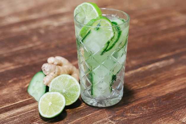 cucumber and ginger flavored water