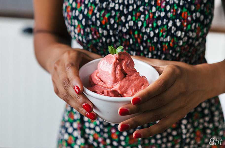 Instant Strawberry Basil Ice Cream Recipe