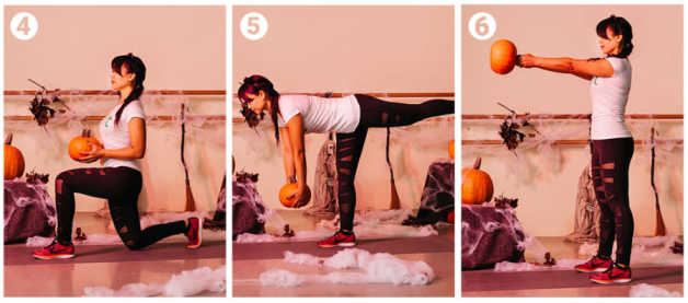 Halloween pumpkin workout, Marife, Romanian deadlift