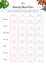 Printable Weekly Meal Planner Template and Grocery List | 8fit