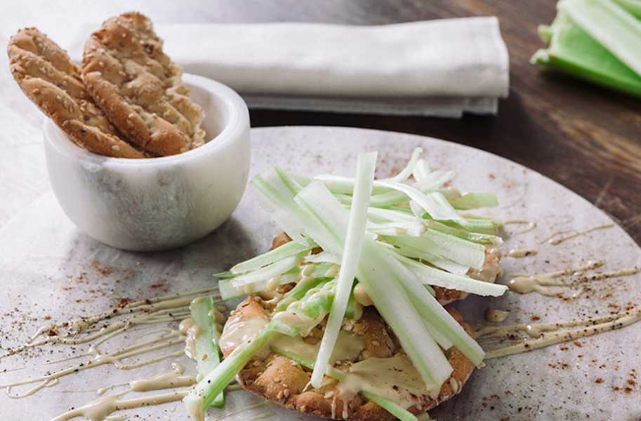 Healthy weight gain, cracker with celery