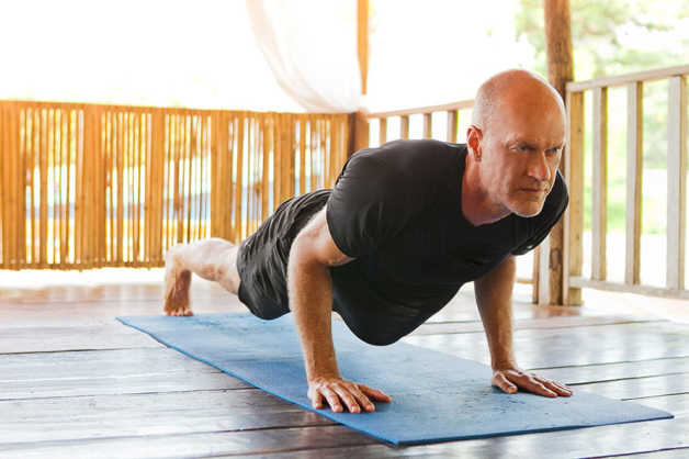 yoga male outdoors 