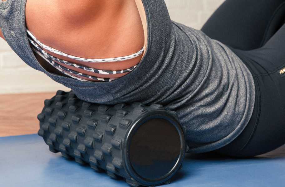 Foam roller close-up on back