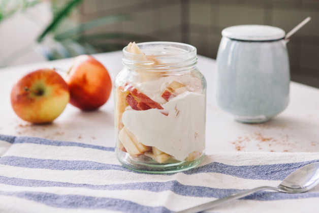 apple yogurt and peanut-butter