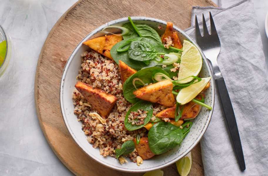 quinoa tofu spinach