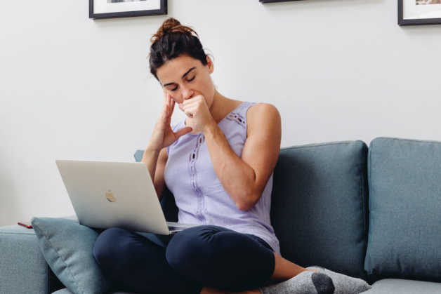 Lifestyle Female Ame Living-Room Tired Over-Worked Sleepy