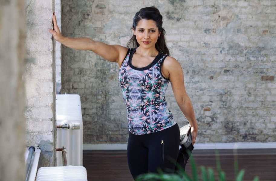 Fitness woman stretching 