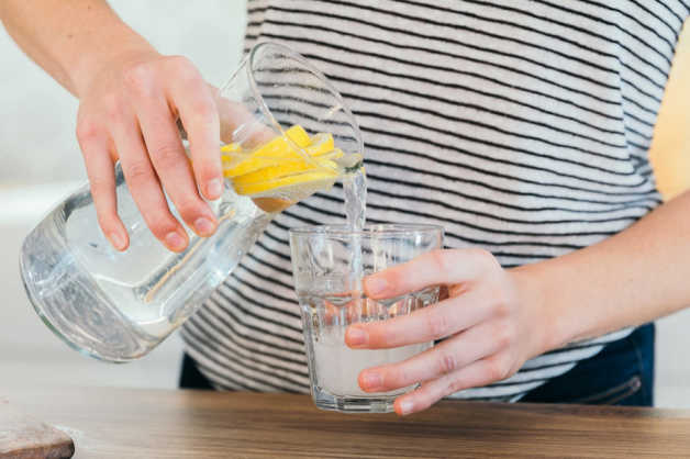 Lemon water morning drinking