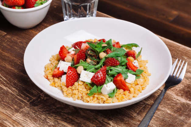 lentil salad with strawberry dressing