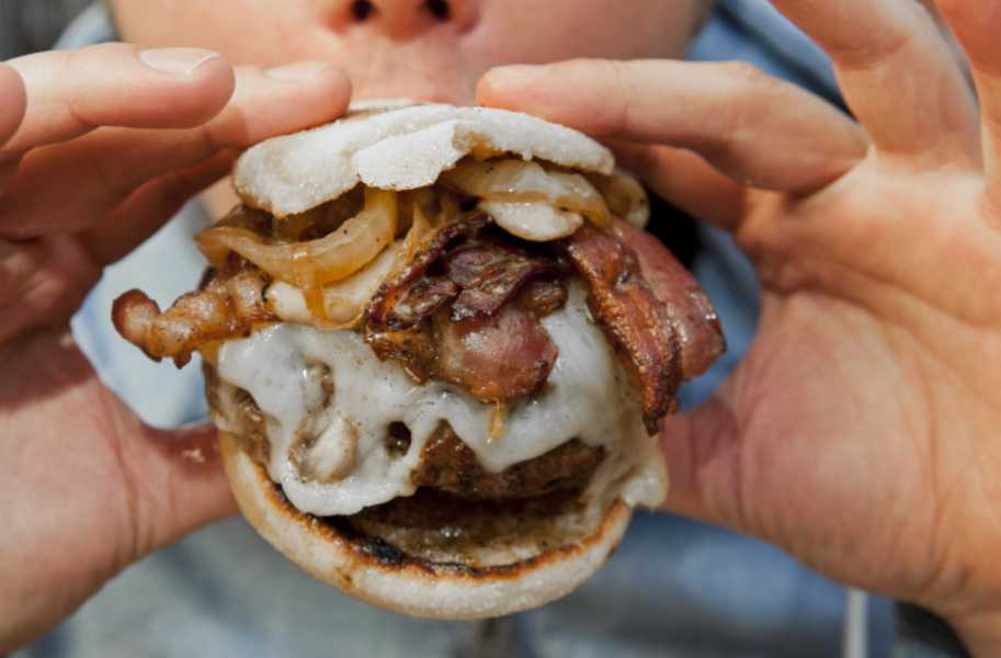 fast-food burger bacon cheese