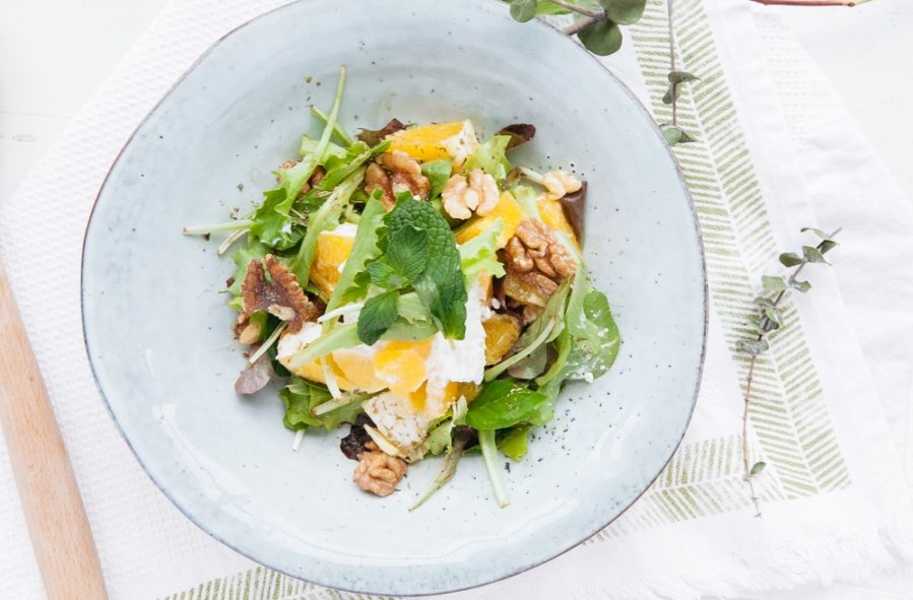 orange walnut and cottage cheese salad healthy recipe