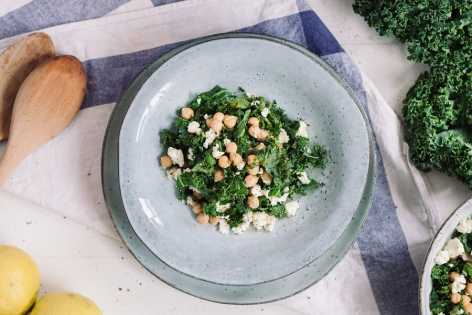 chickpea feta kale salad-recipe-salad-bowl